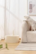 Michu Macaron High Edge Cream White Open Style Extra Large Cat Litter Box Designed by MEOOF XL - Image 12