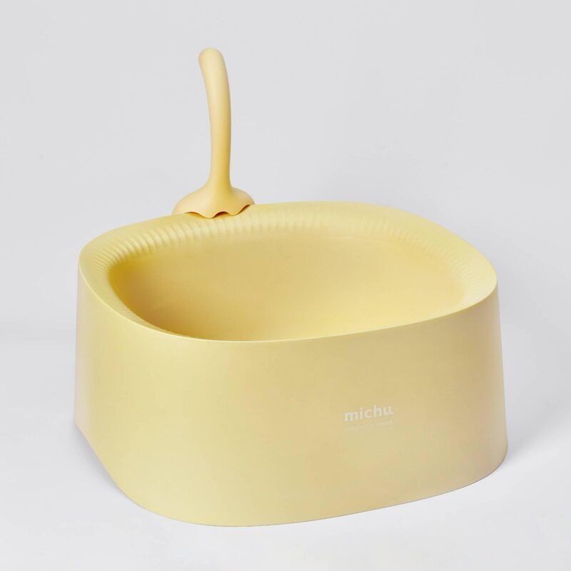 Michu Macaron High Edge Cream White Open Style Extra Large Cat Litter Box Designed by MEOOF XL - MichuPet