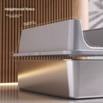 Semi-Closed Stainless Steel Cat Litter Box with High Sides for Large Cats - Image 2
