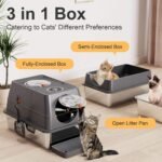 High-Sided Stainless Steel Cat Litter Box – Non-Stick Metal Tray for Large Cats - Image 4