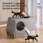 Side-Opening Fully Enclosed Foldable Cat Litter Box with Anti-Splash Design - Image 2