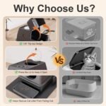 High-Sided Stainless Steel Cat Litter Box – Non-Stick Metal Tray for Large Cats - Image 2