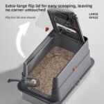 Oversized Fully Enclosed Stainless Steel Cat Litter Box with Handle & Anti-Splash Design - Image 2