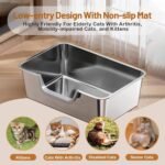High-Sided Stainless Steel Cat Litter Box – Non-Stick Easy-Clean Metal Tray for Large Cats - Image 5
