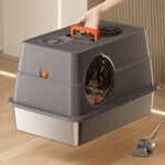 Side-Opening Fully Enclosed Foldable Cat Litter Box with Anti-Splash Design - Image 5